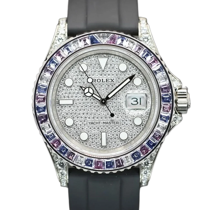 Yacht-Master Cotton Candy 40mm Paved Diamonds White Gold Oysterflex 126679SABR