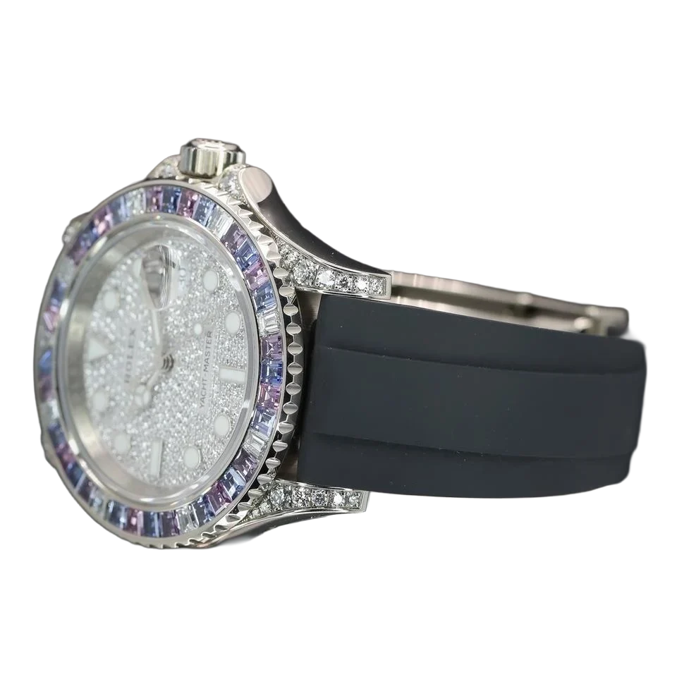 Yacht-Master Cotton Candy 40mm Paved Diamonds White Gold Oysterflex 126679SABR