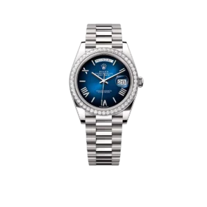 Rolex Day-date Oyster Perpetual 40mm White Gold Blue Ombré Dial, Diamond-set bezel M228349RBR-0045